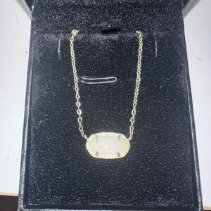 Kendra Scott gold iridescent drusy necklace